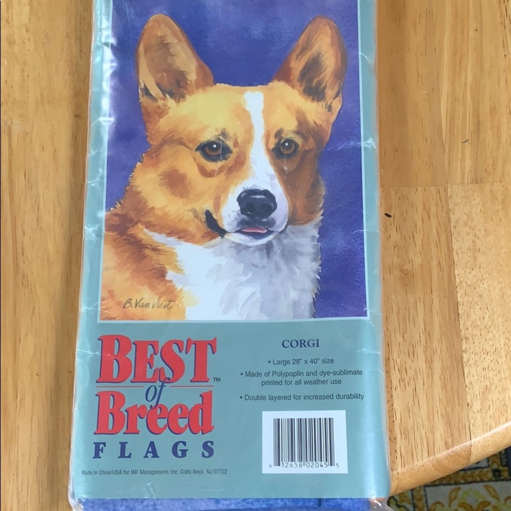 Corgi indoor outdoor yard flag 28X 40 large detail